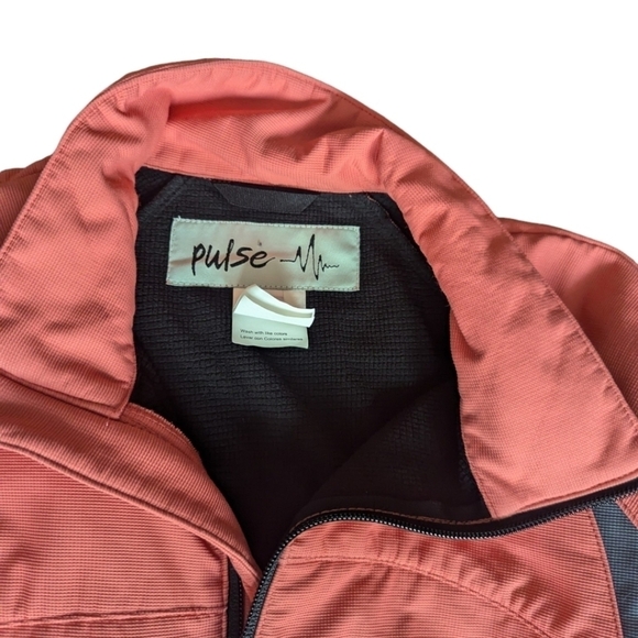 PULSE WOMEN'S SOFT SHELL WATERPROOF JACKET, CORAL/gray sz L - Picture 10 of 12